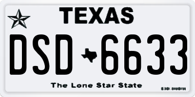 TX license plate DSD6633