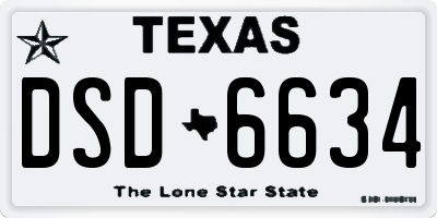 TX license plate DSD6634