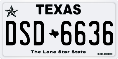 TX license plate DSD6636