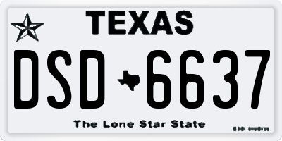 TX license plate DSD6637
