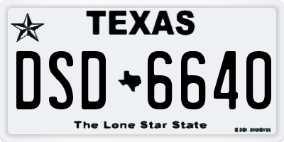 TX license plate DSD6640