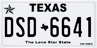 TX license plate DSD6641