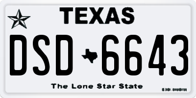 TX license plate DSD6643