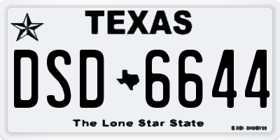 TX license plate DSD6644