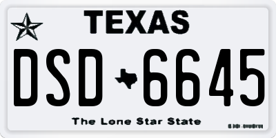 TX license plate DSD6645