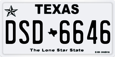 TX license plate DSD6646