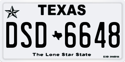 TX license plate DSD6648