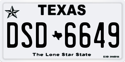 TX license plate DSD6649