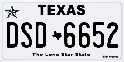 TX license plate DSD6652
