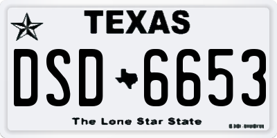 TX license plate DSD6653