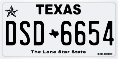 TX license plate DSD6654