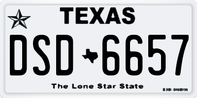 TX license plate DSD6657