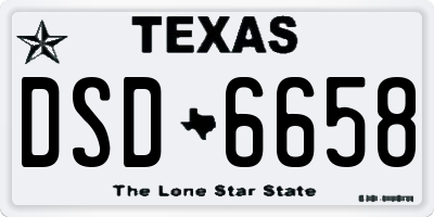 TX license plate DSD6658
