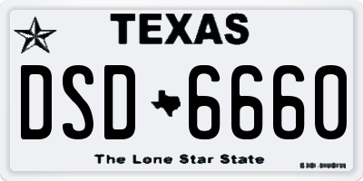 TX license plate DSD6660