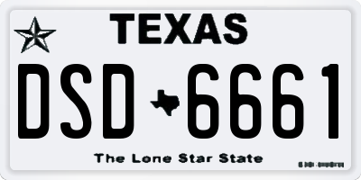 TX license plate DSD6661