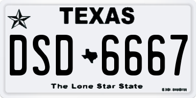 TX license plate DSD6667