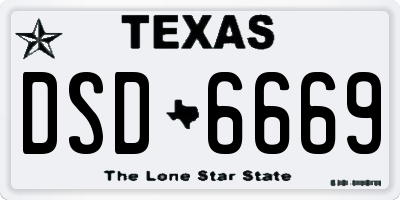 TX license plate DSD6669