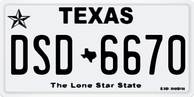 TX license plate DSD6670