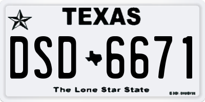 TX license plate DSD6671