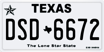 TX license plate DSD6672