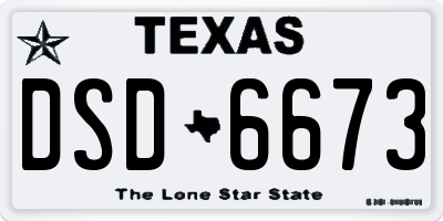 TX license plate DSD6673