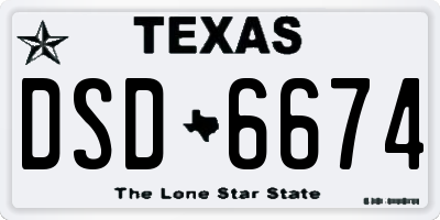 TX license plate DSD6674