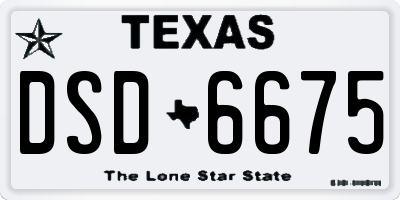 TX license plate DSD6675