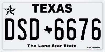 TX license plate DSD6676