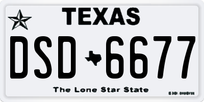 TX license plate DSD6677