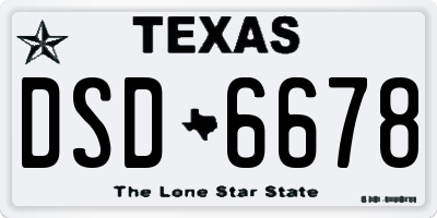 TX license plate DSD6678