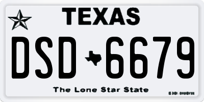 TX license plate DSD6679
