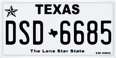 TX license plate DSD6685