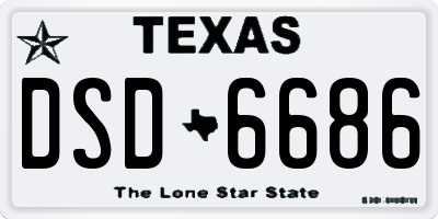 TX license plate DSD6686