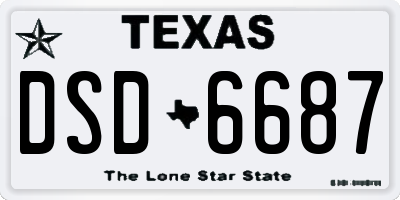 TX license plate DSD6687