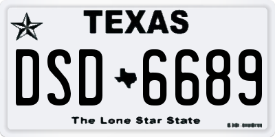 TX license plate DSD6689