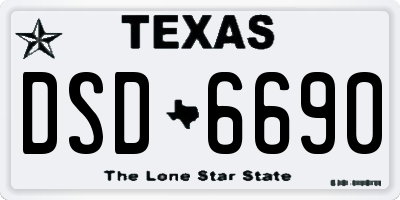 TX license plate DSD6690