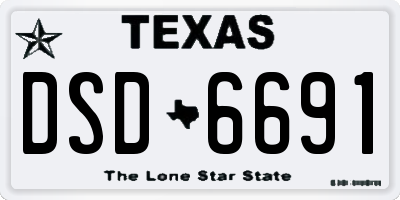 TX license plate DSD6691