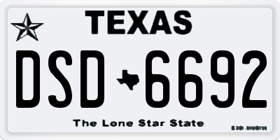 TX license plate DSD6692