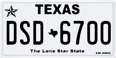 TX license plate DSD6700