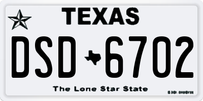 TX license plate DSD6702