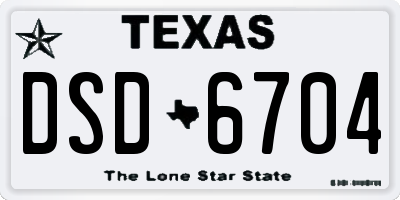 TX license plate DSD6704
