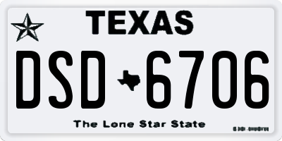 TX license plate DSD6706