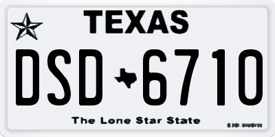 TX license plate DSD6710