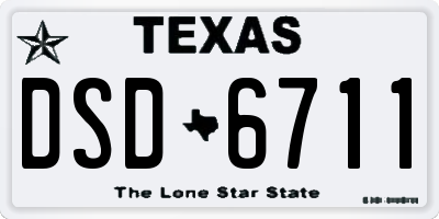 TX license plate DSD6711