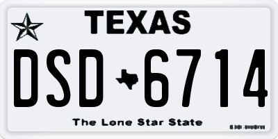 TX license plate DSD6714