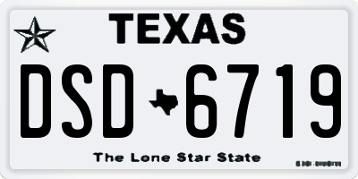 TX license plate DSD6719