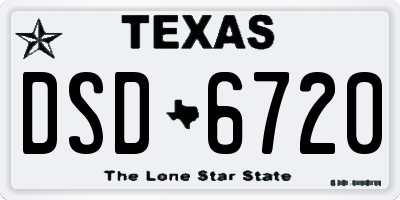 TX license plate DSD6720