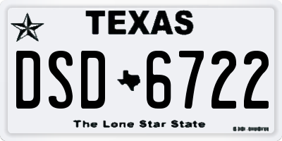 TX license plate DSD6722