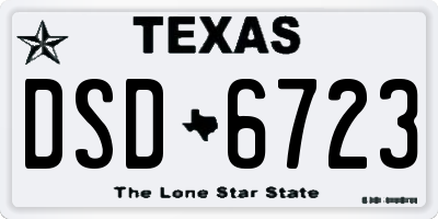 TX license plate DSD6723