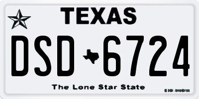 TX license plate DSD6724